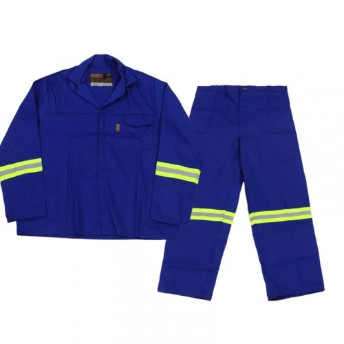 Royal Blue Conti Suit ( 2 piece ) Worksuit with reflective tape (60/40 polycotton)